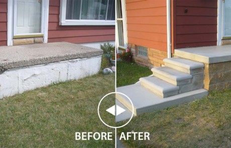 New Concrete Stairs Before & After
