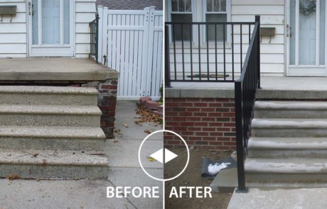 New Concrete Stairs Before & After