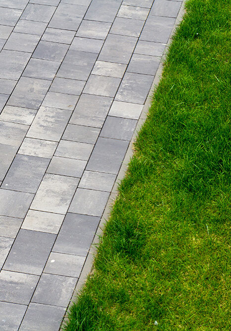 Modern stamped concrete patio walkway installed by D&G Cement Co. in Farmington Hills MI